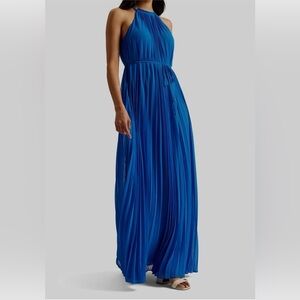 Ted Baker Cobalt Blue “Helyos” Gown with Gold Hardware
